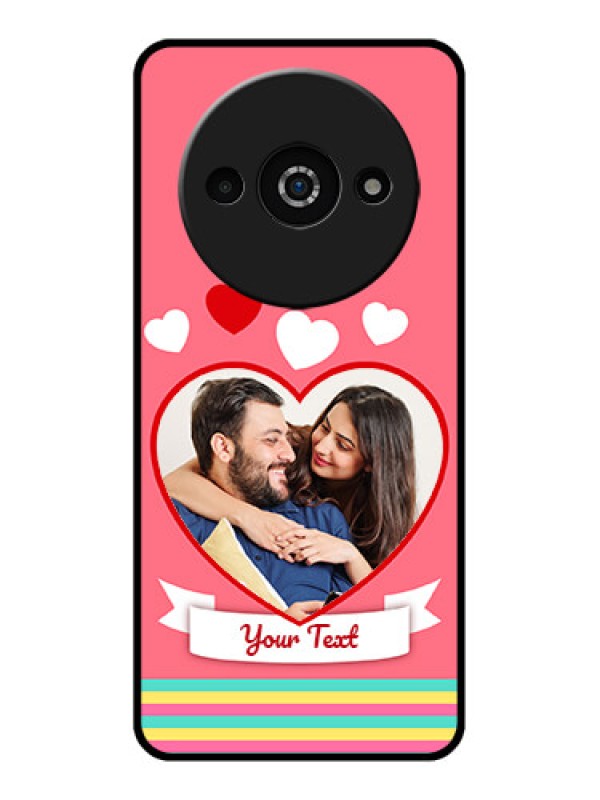 Custom Redmi A3X Custom Glass Phone Case - Love Shapes Doodle Design