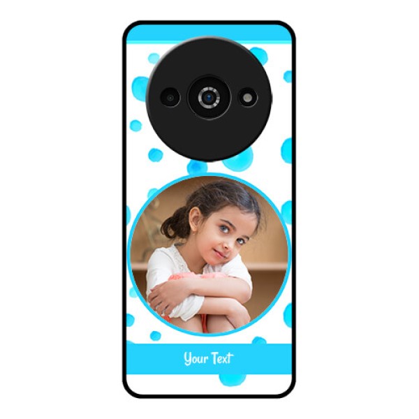 Redmi A3X Custom Glass Phone Case - Blue Bubbles Pattern Design Redmi A3X Custom Glass Phone Case - Blue Bubbles Pattern Design