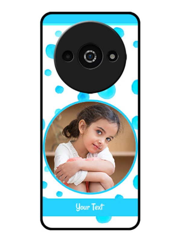 Custom Redmi A3X Custom Glass Phone Case - Blue Bubbles Pattern Design