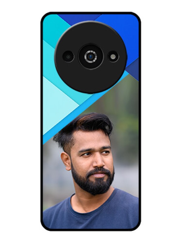 Custom Redmi A3X Custom Glass Phone Case - Blue Pattern Design