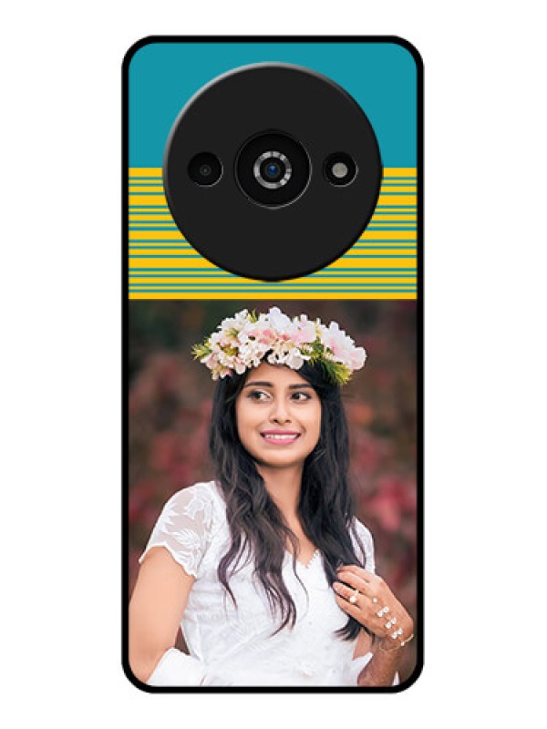 Custom Redmi A3X Custom Glass Phone Case - Yellow and Blue Design