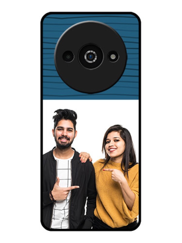 Custom Redmi A3X Custom Glass Phone Case - Blue Pattern Cover Design