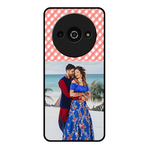 Redmi A3X Custom Glass Phone Case - Pink Pattern Design