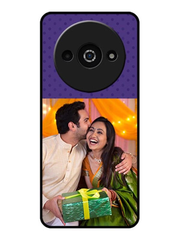 Custom Redmi A3X Custom Glass Phone Case - Violet Colored Pattern Design