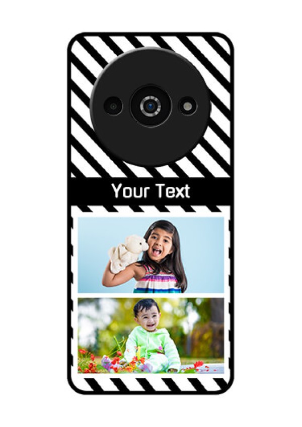 Redmi A3X Custom Glass Phone Case - Black And White Stripes Design