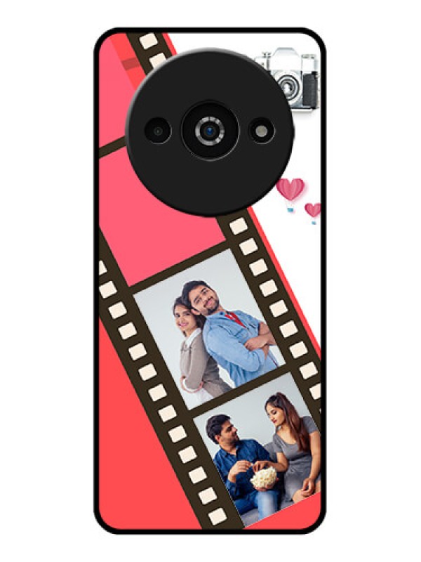 Custom Redmi A3X Custom Glass Phone Case - 3 Image Holder With Film Reel