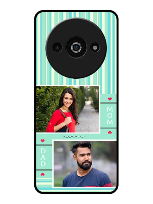 Custom Redmi A3X Custom Glass Phone Case - Mom and Dad Pic Design