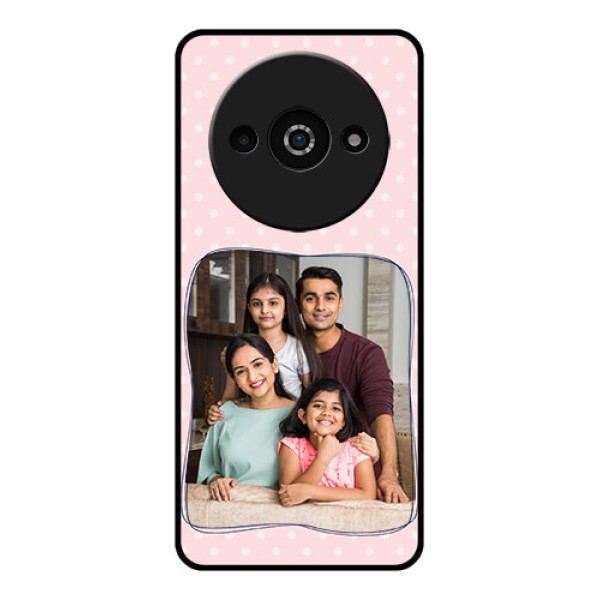 Redmi A3X Custom Glass Phone Case - Family With Dots Design