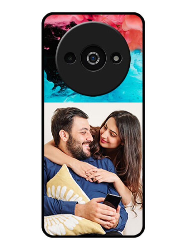 Custom Redmi A3X Custom Glass Phone Case - Quote With Acrylic Painting Design