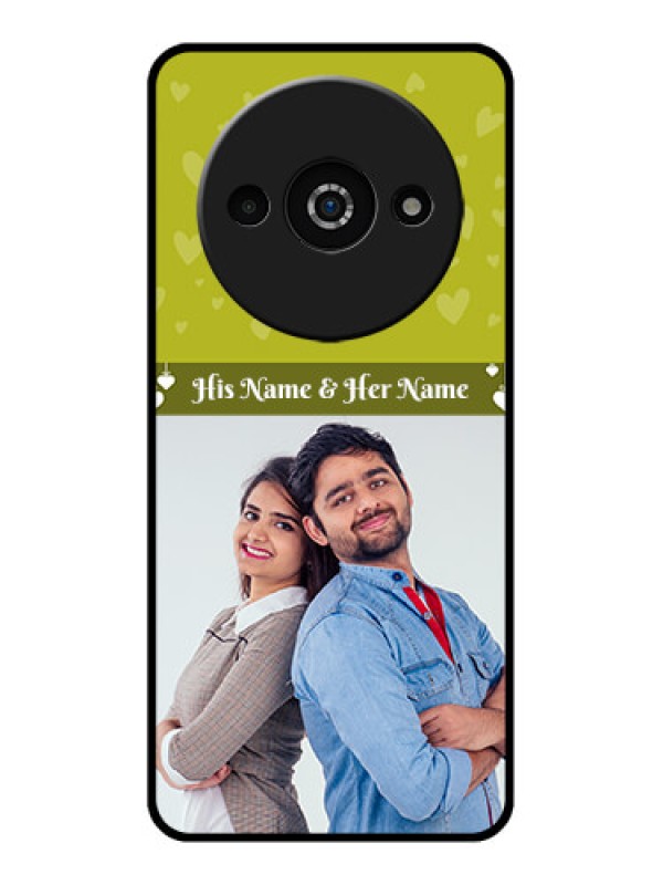 Custom Redmi A3X Custom Glass Phone Case - You and Me Heart Design