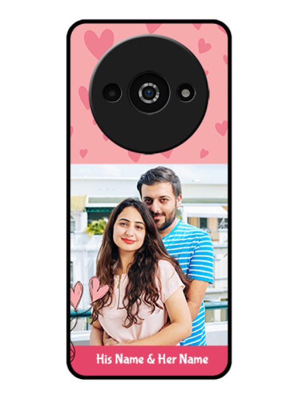 Custom Redmi A3X Custom Glass Phone Case - Love Design Peach Color