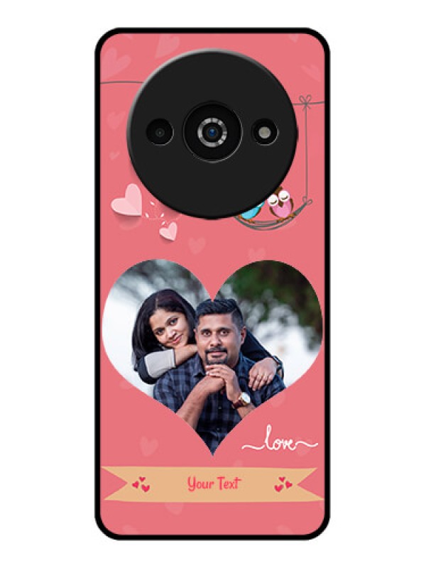 Custom Redmi A3X Custom Glass Phone Case - Peach Color Love Design