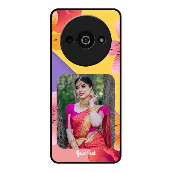 Redmi A3X Custom Glass Phone Case - 3 Image With Vintage Floral Design