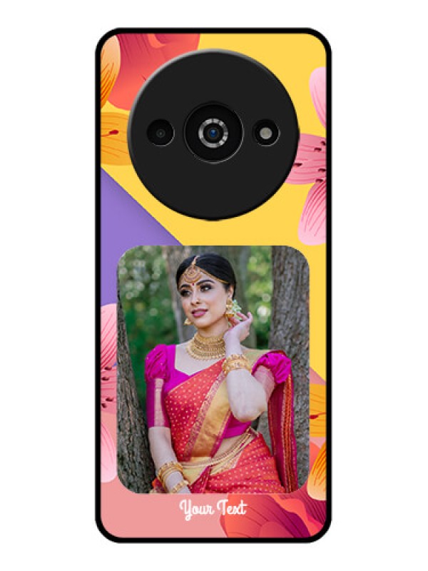 Custom Redmi A3X Custom Glass Phone Case - 3 Image With Vintage Floral Design