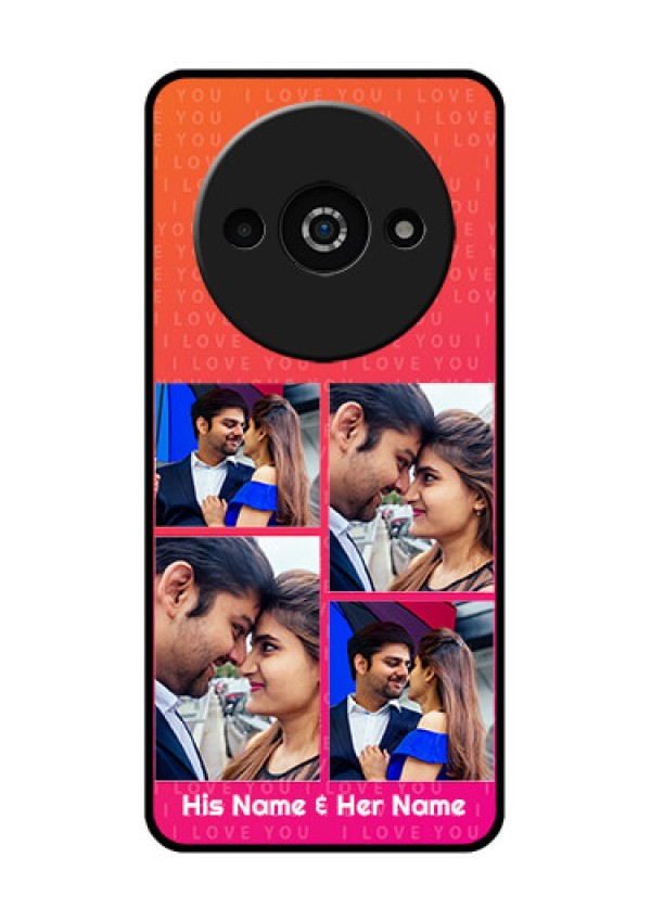 Redmi A3X Custom Glass Phone Case - I Love You Pink Design