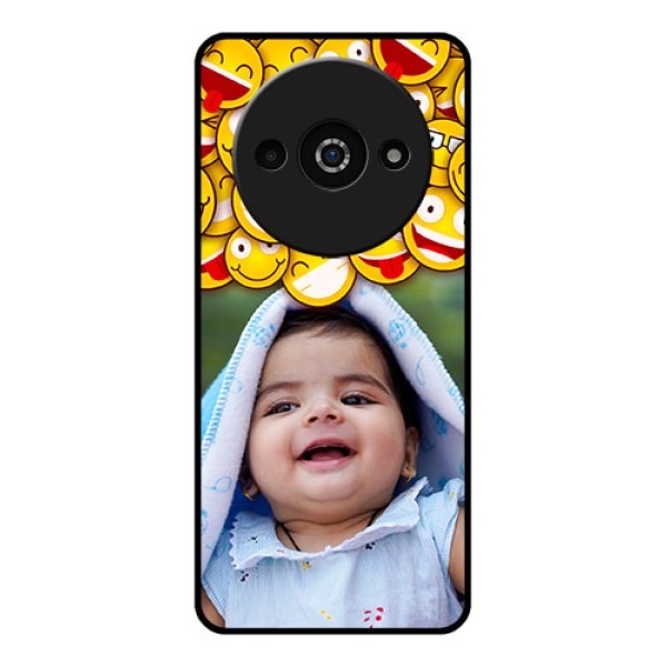 Redmi A3X Custom Glass Phone Case - With Smiley Emoji Design Redmi A3X Custom Glass Phone Case - With Smiley Emoji Design