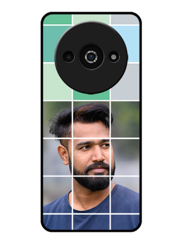 Custom Redmi A3X Custom Glass Phone Case - With White Box Pattern