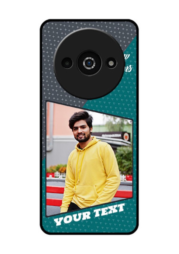Redmi A3X Custom Glass Phone Case - Background Pattern Design With Quote