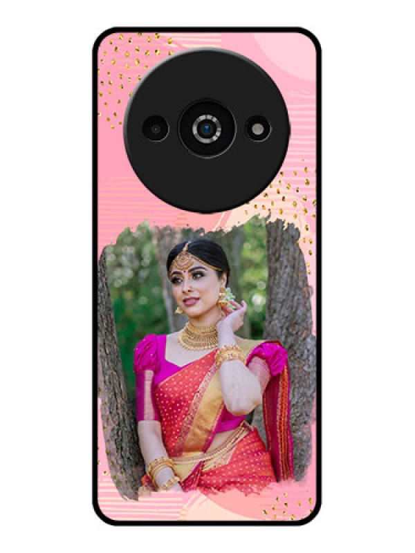 Custom Redmi A3X Custom Glass Phone Case - Gold Glitter Splash Design