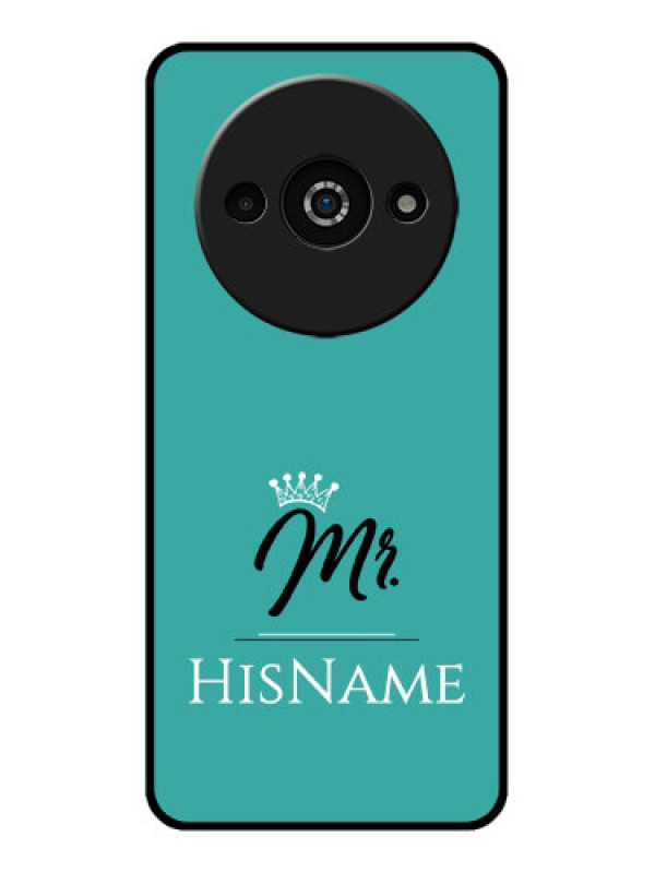 Custom Redmi A3X Custom Glass Phone Case - Mr With Name Design