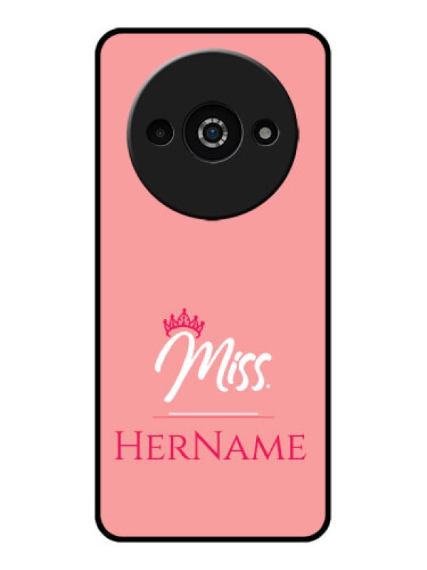 Custom Redmi A3X Custom Glass Phone Case - Mrs With Name Design