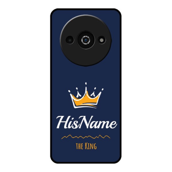 Redmi A3X Custom Glass Phone Case - King With Name Design
