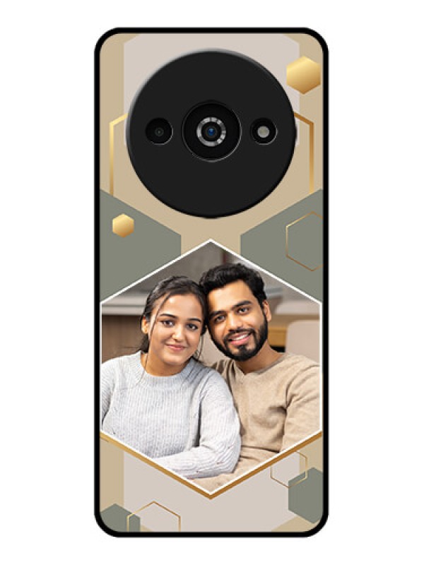 Custom Redmi A3X Custom Glass Phone Case - Stylish Hexagon Pattern Design