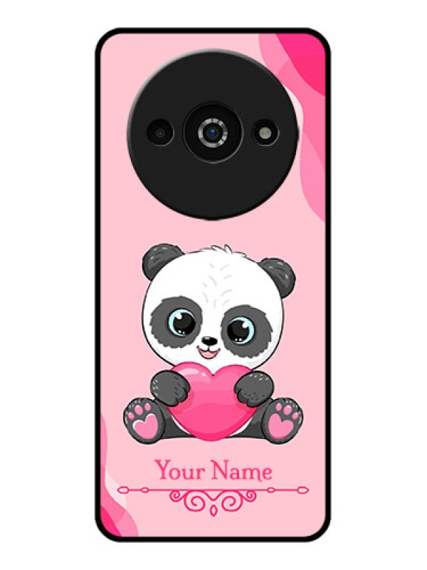 Custom Redmi A3X Custom Glass Phone Case - Cute Panda Design