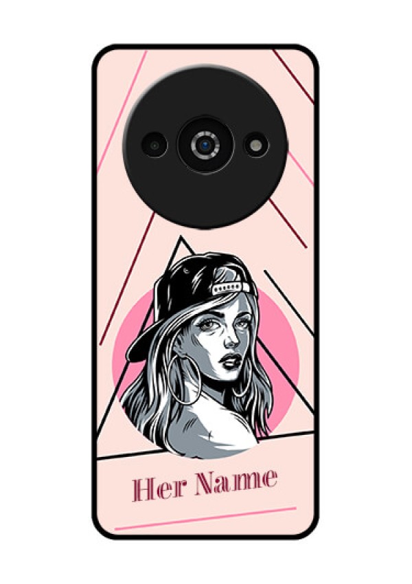 Redmi A3X Custom Glass Phone Case - Rockstar Girl Design