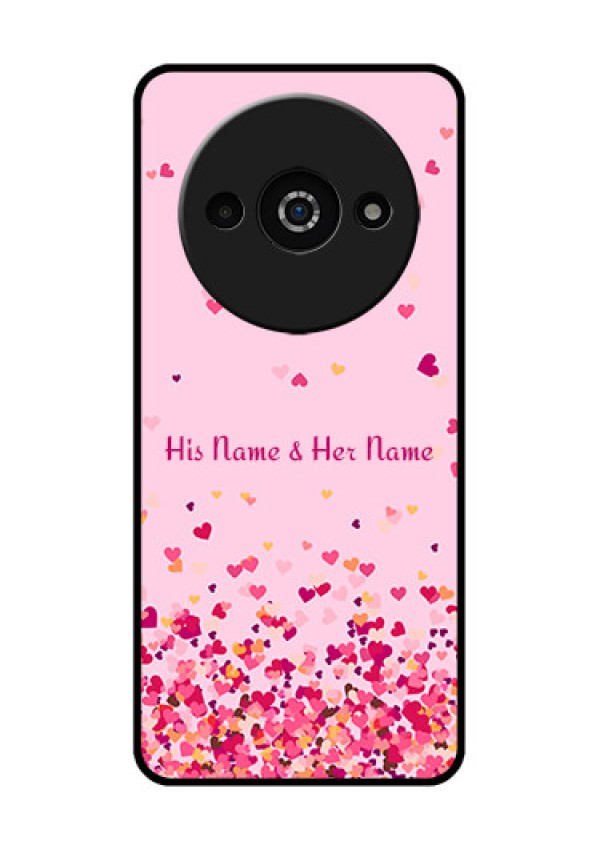 Redmi A3X Custom Glass Phone Case - Floating Hearts Design