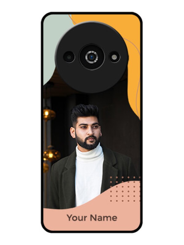 Custom Redmi A3X Custom Glass Phone Case - Tri - Coloured Overlay Design