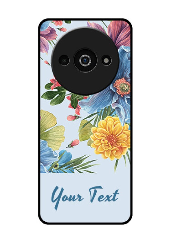 Redmi A3X Custom Glass Phone Case - Stunning Watercolored Flowers Painting Design