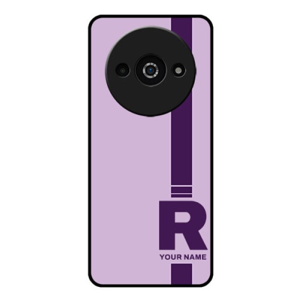 Redmi A3X Custom Glass Phone Case - Simple Dual Tone Stripe With Name Design Redmi A3X Custom Glass Phone Case - Simple Dual Tone Stripe With Name Design