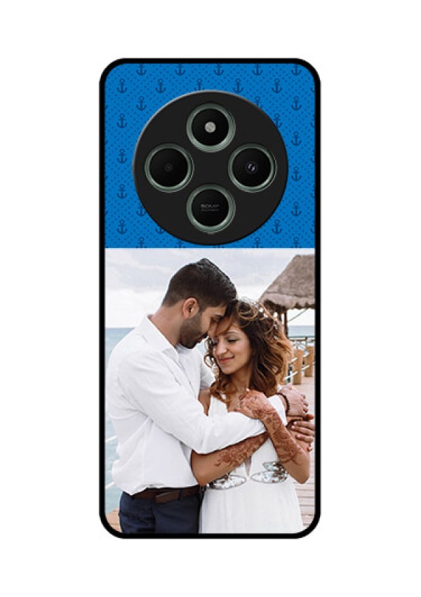 redmi A4 5G Custom Glass Phone Case - Blue Anchors Design