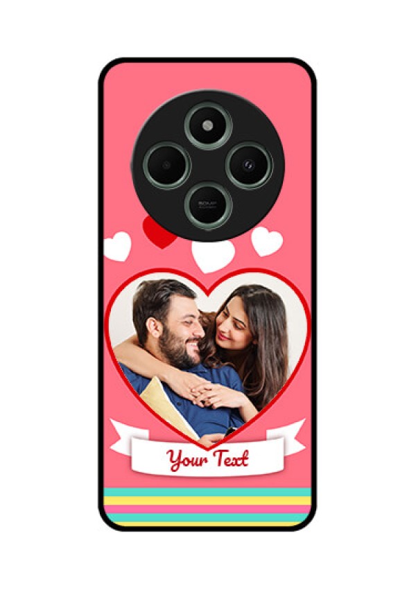 redmi A4 5G Custom Glass Phone Case - Love Shapes Doodle Design