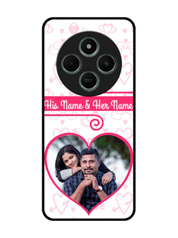 Custom redmi A4 5G Custom Glass Phone Case - Heart Shape Love Design