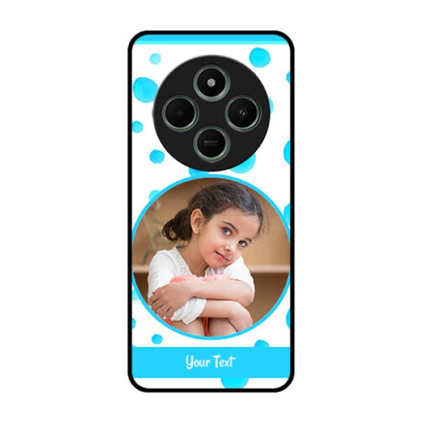 redmi A4 5G Custom Glass Phone Case - Blue Bubbles Pattern Design redmi A4 5G Custom Glass Phone Case - Blue Bubbles Pattern Design