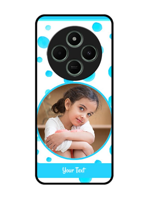 Custom redmi A4 5G Custom Glass Phone Case - Blue Bubbles Pattern Design