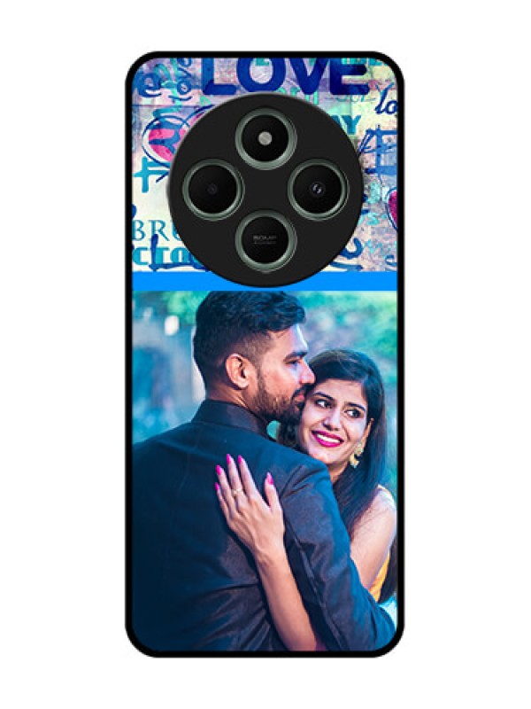 Custom redmi A4 5G Custom Glass Phone Case - Colorful Love Design