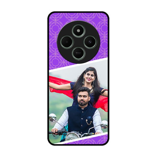 redmi A4 5G Custom Glass Phone Case - Violet Color Pattern Design redmi A4 5G Custom Glass Phone Case - Violet Color Pattern Design