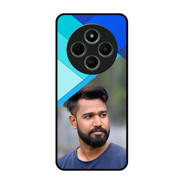 redmi A4 5G Custom Glass Phone Case - Blue Pattern Design