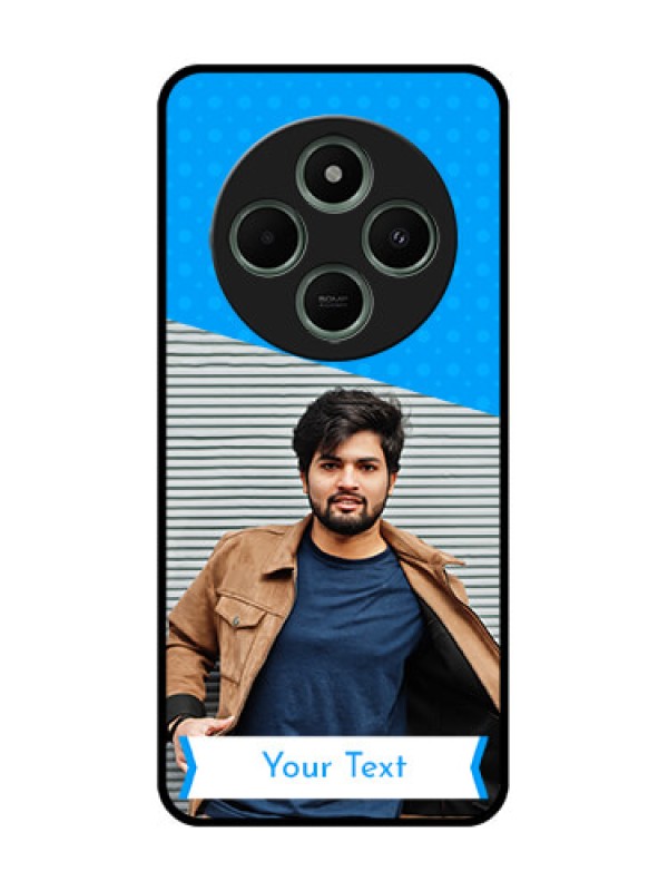 Custom redmi A4 5G Custom Glass Phone Case - Simple Blue Color Design