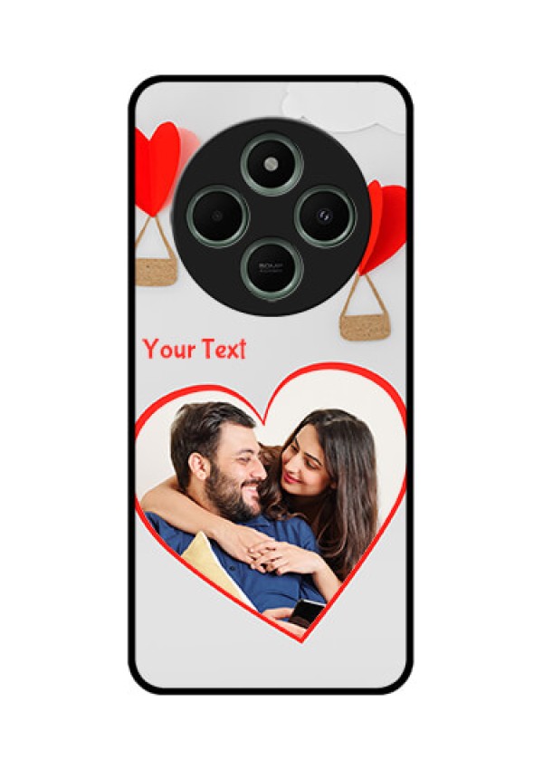 redmi A4 5G Custom Glass Phone Case - Parachute Love Design