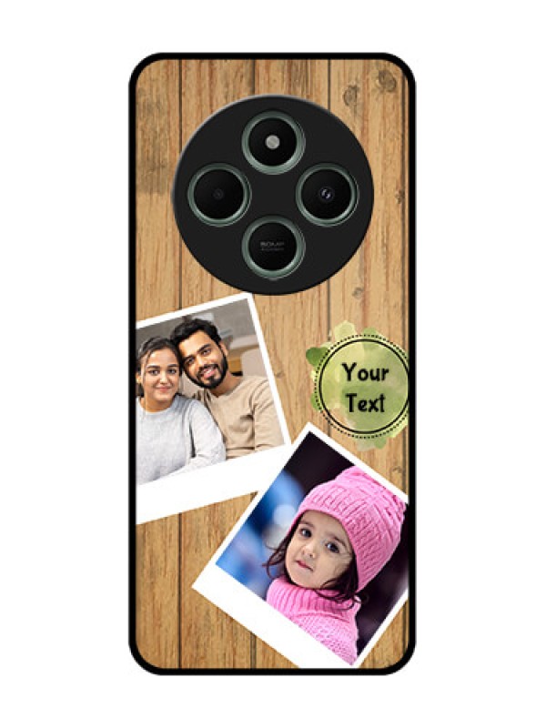 Custom redmi A4 5G Custom Glass Phone Case - Wooden Texture Design