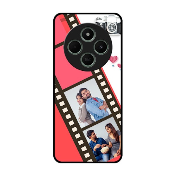 redmi A4 5G Custom Glass Phone Case - 3 Image Holder With Film Reel redmi A4 5G Custom Glass Phone Case - 3 Image Holder With Film Reel