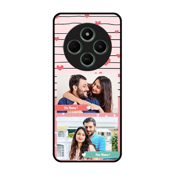 redmi A4 5G Custom Glass Phone Case - Photo With Heart Design redmi A4 5G Custom Glass Phone Case - Photo With Heart Design
