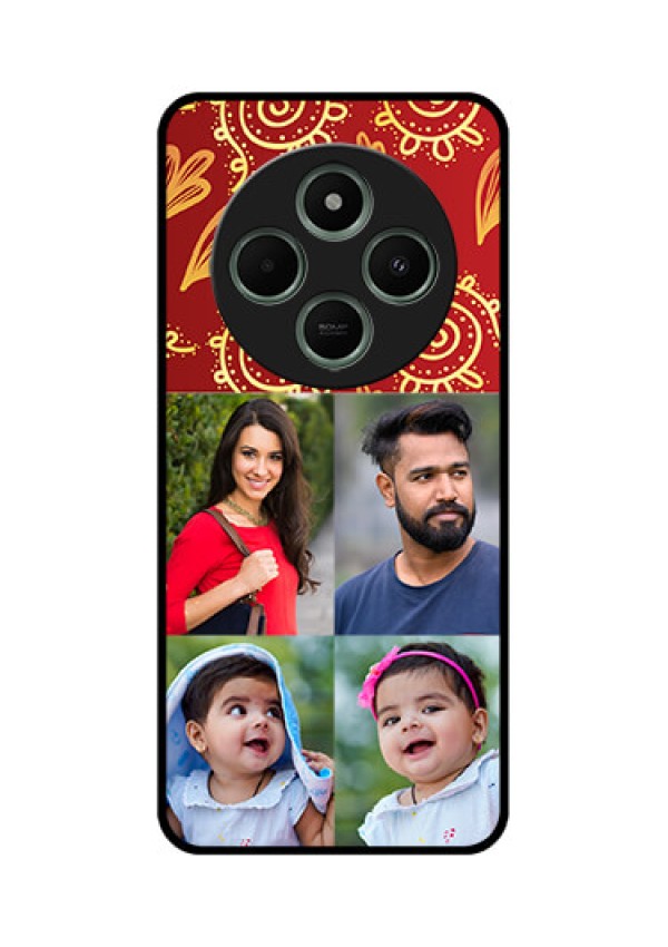 redmi A4 5G Custom Glass Phone Case - 4 Image Traditional Design