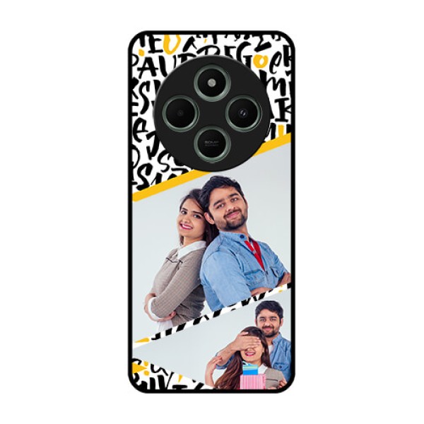 redmi A4 5G Custom Glass Phone Case - Letters Pattern Design