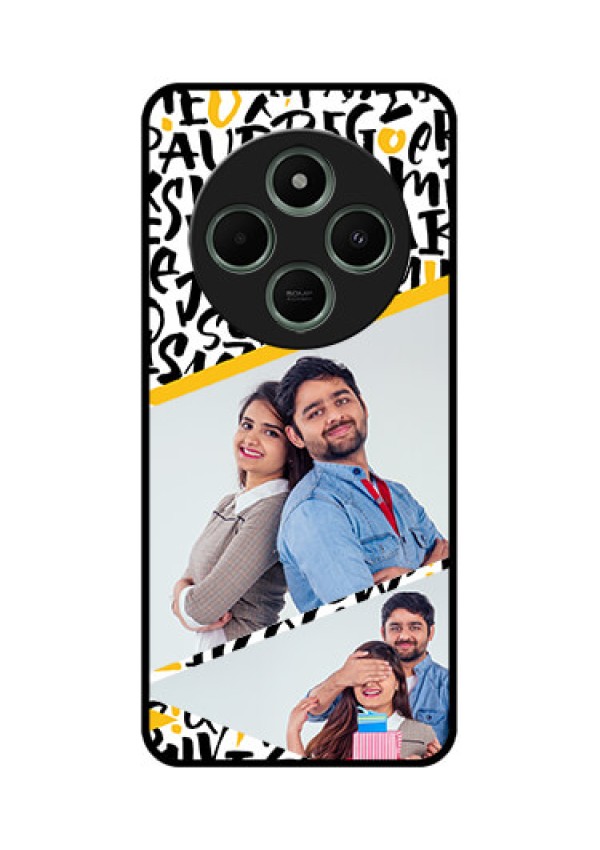 redmi A4 5G Custom Glass Phone Case - Letters Pattern Design