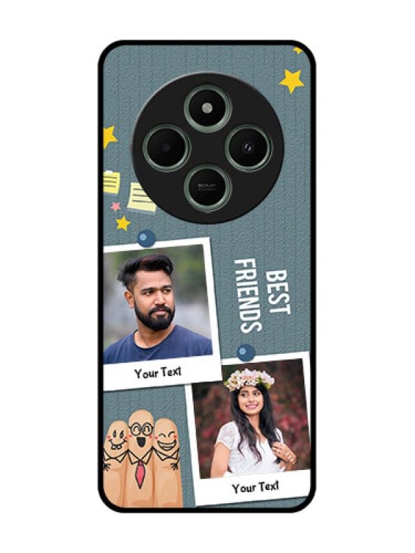 Custom redmi A4 5G Custom Glass Phone Case - Sticky Frames And Friendship Design